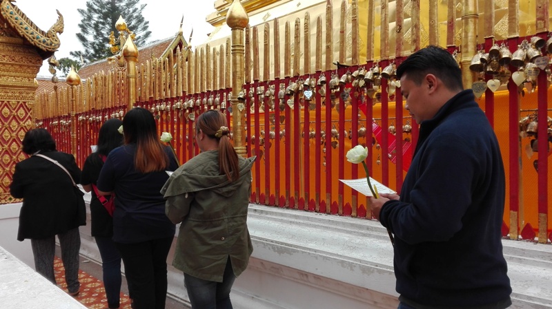 Zlatý chrám Wat Phra That Doi Suthep v Chiang Mai