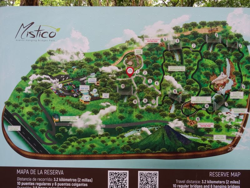 Mapa Visiace mosty La fortuna