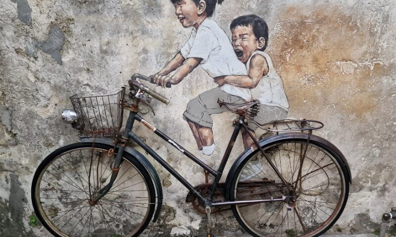 Street art v Penangu (Georgetown), v Malajzii,