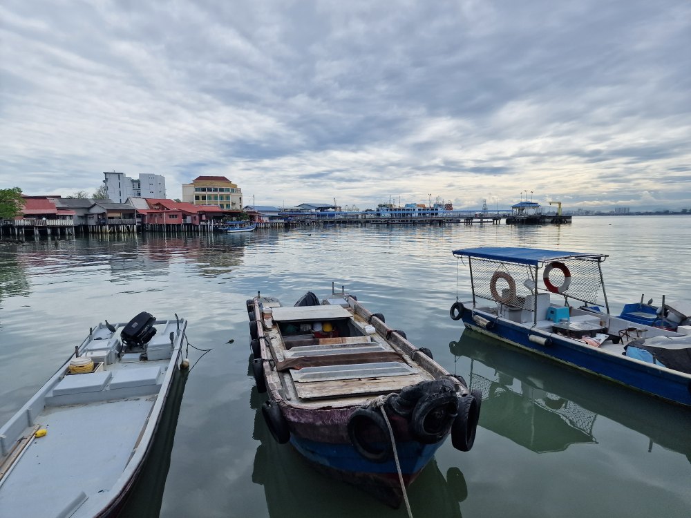 Plávajúca dedina Chew jetty v Penangu