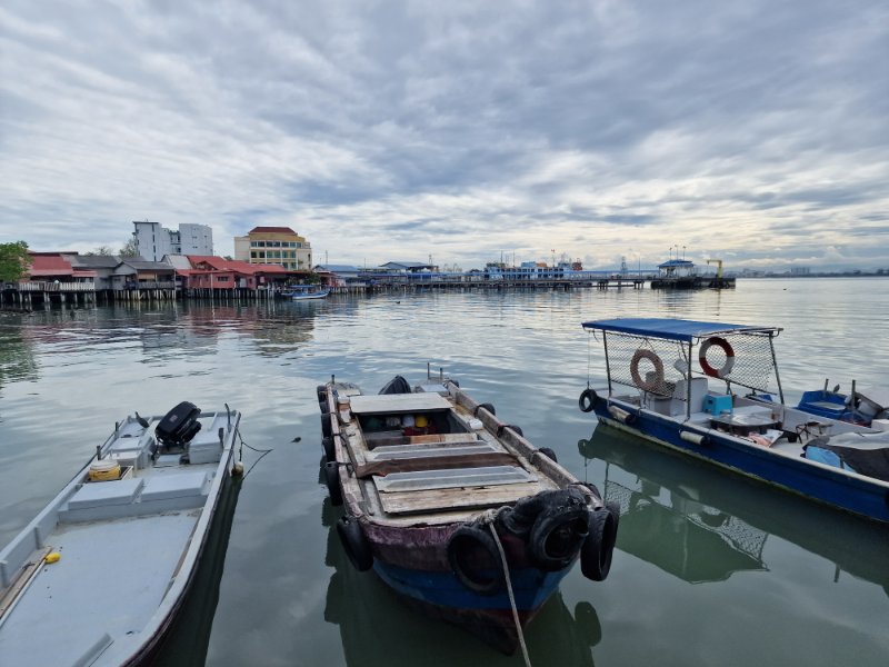 Plávajúca dedina Chew jetty v Penangu