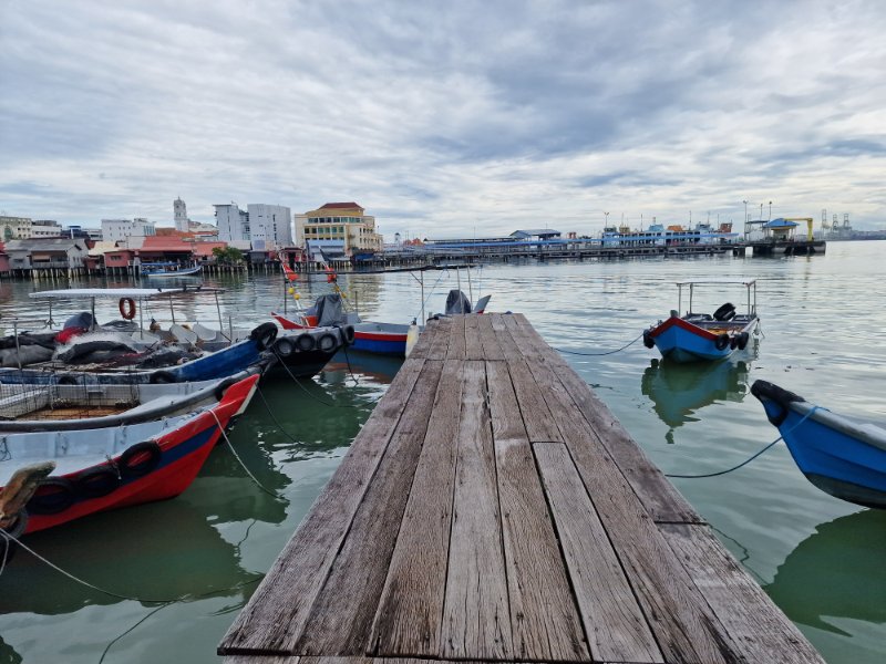 Plávajúca dedina Chew jetty v Penangu