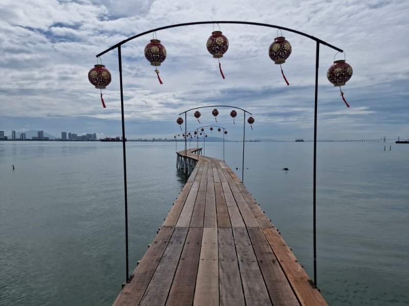 Plávajúce dedina na móle Tan jetty v Georgetown, Malajzia