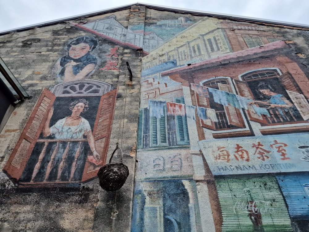 Ulička s pouličným umením Street art v Kuala Lumpur